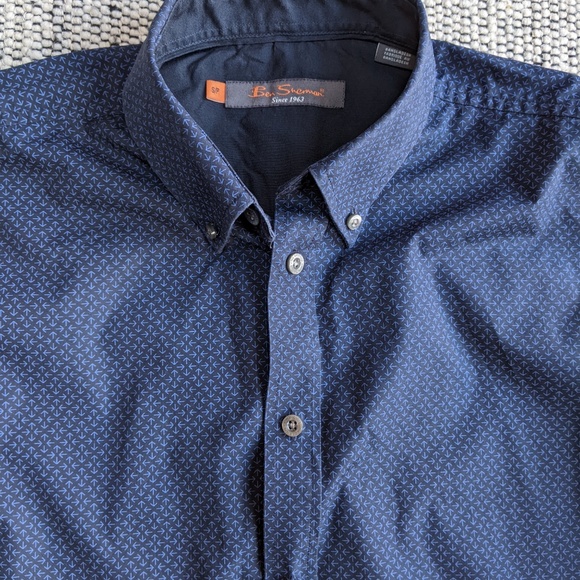 Ben Sherman Long Sleeve Shirt - Men's, Blue SM - Picture 2 of 8